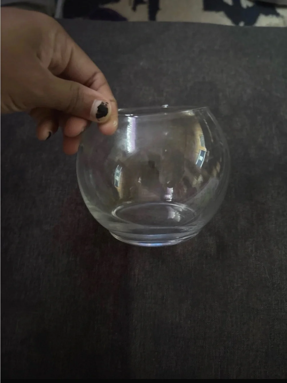 Clear Glass Round Vase Bowl - Home Accents
